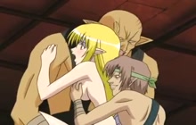 Adorable anime Elf double penetration threesome