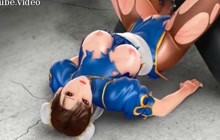 Chained hentai girl fucked in the cunt